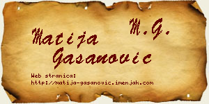 Matija Gašanović vizit kartica